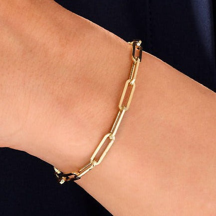 Paperclip link chain bracelet