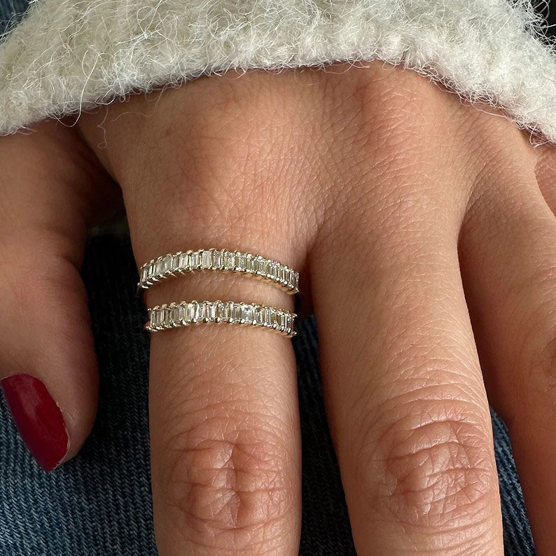 Baguette Half Eternity Band