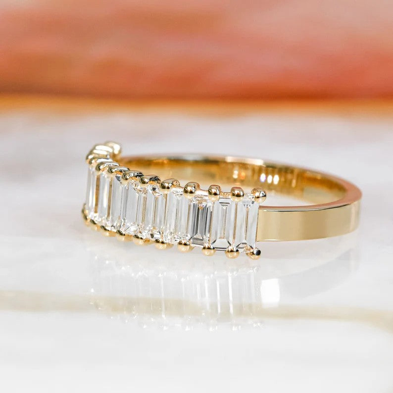 Baguette Half Eternity Band