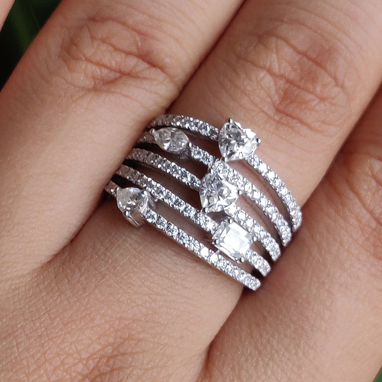 Multi-Shape Diamond Statement Ring