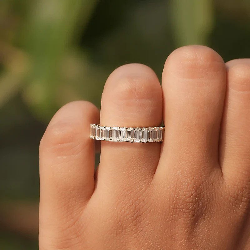 Baguette Half Eternity Band