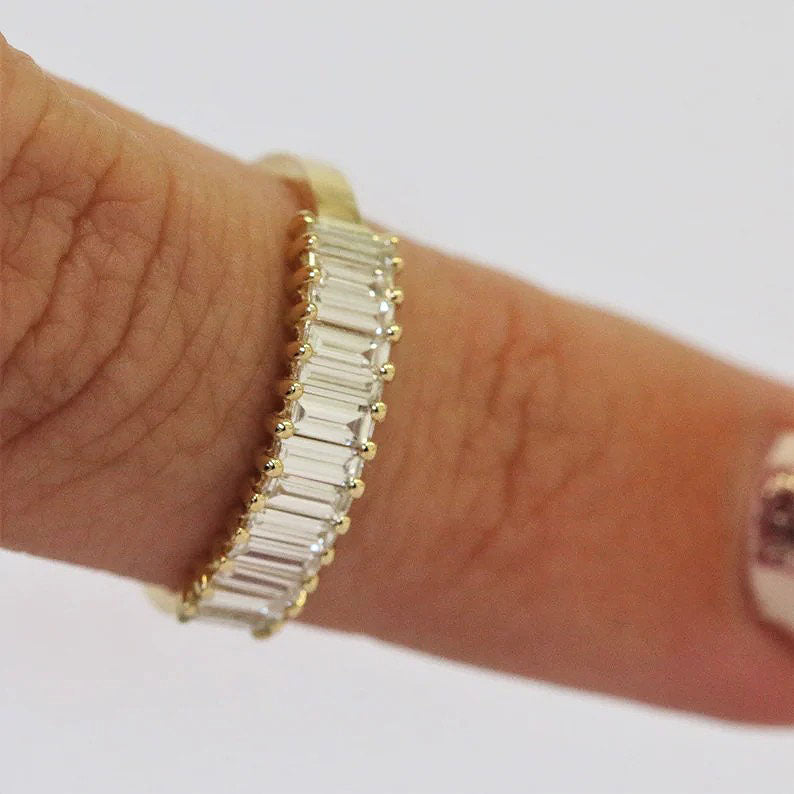 Baguette Half Eternity Band