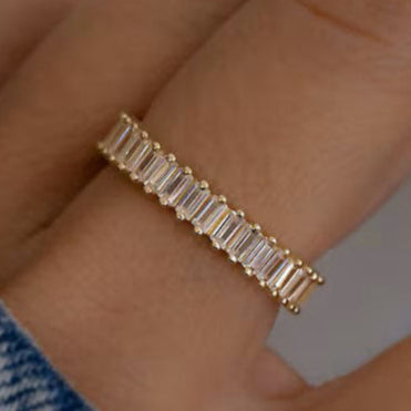 Baguette Half Eternity Band