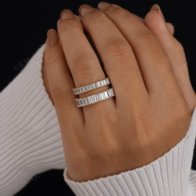 Baguette Half Eternity Band