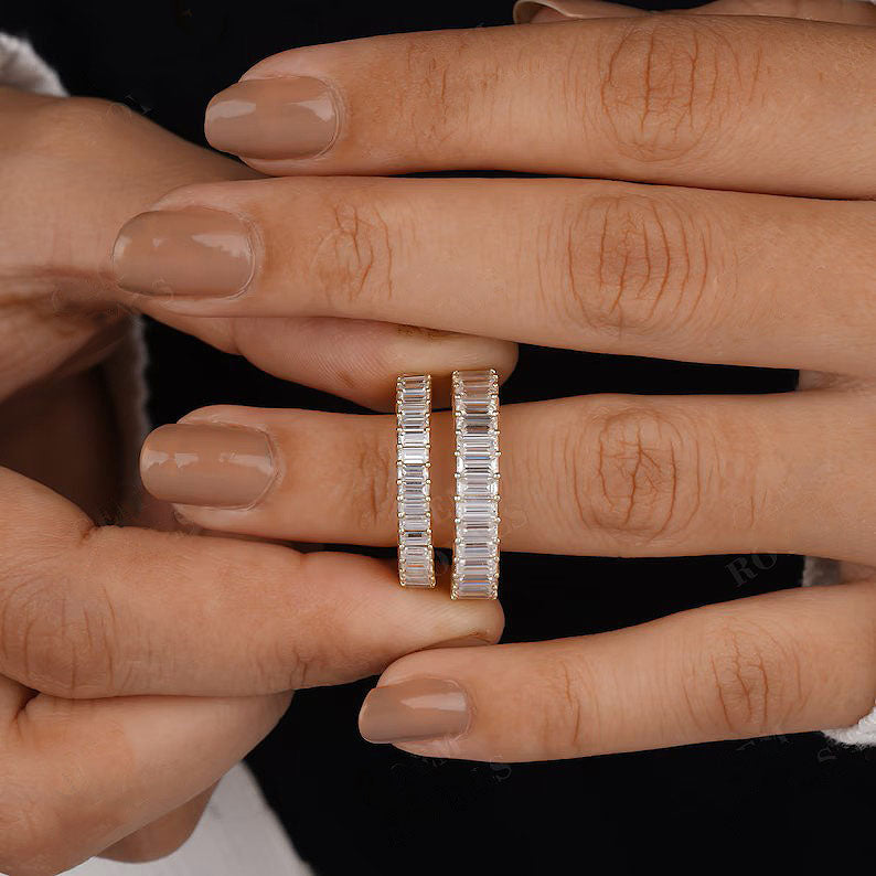 Baguette Half Eternity Band