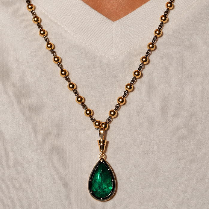 Umbre Necklace(Green Emerald)