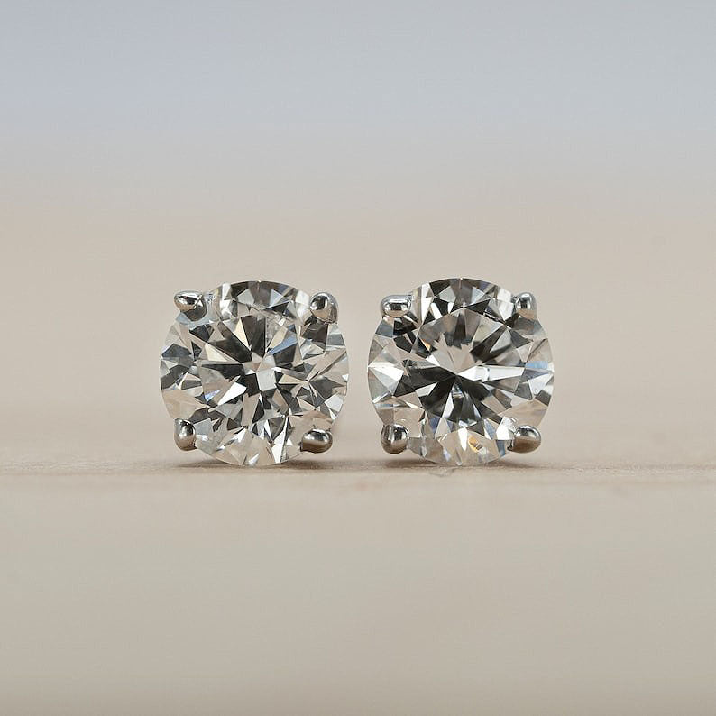 2ct Solitaire Studs (1ct each)