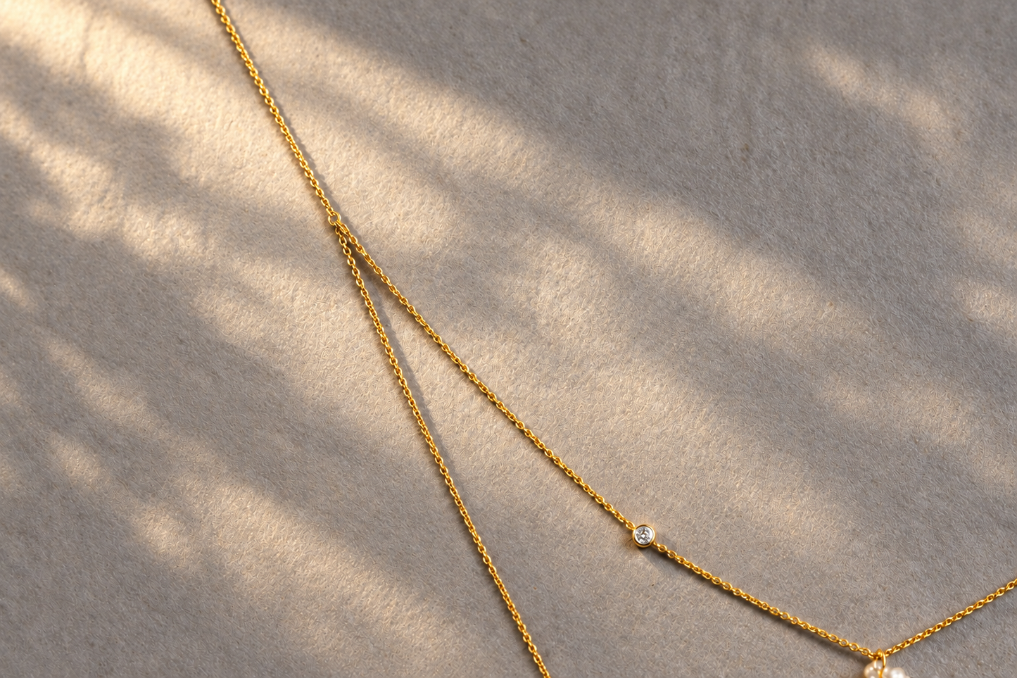 Petite Pearl and Diamond Lariat Necklace