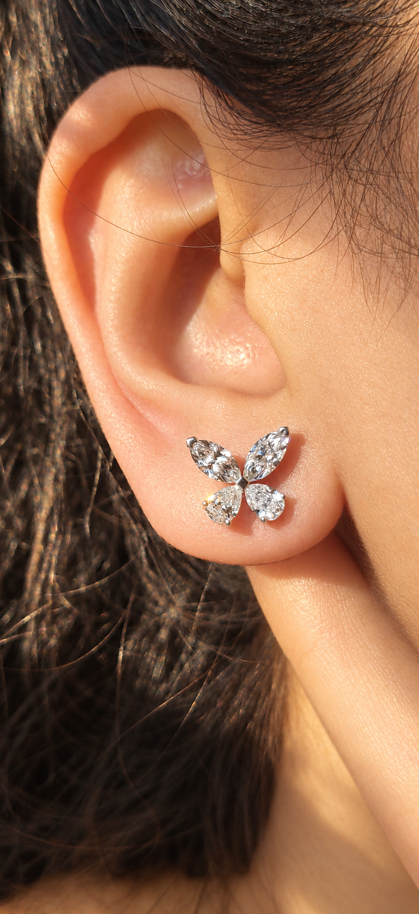 Classic Butterfly Diamond Studs