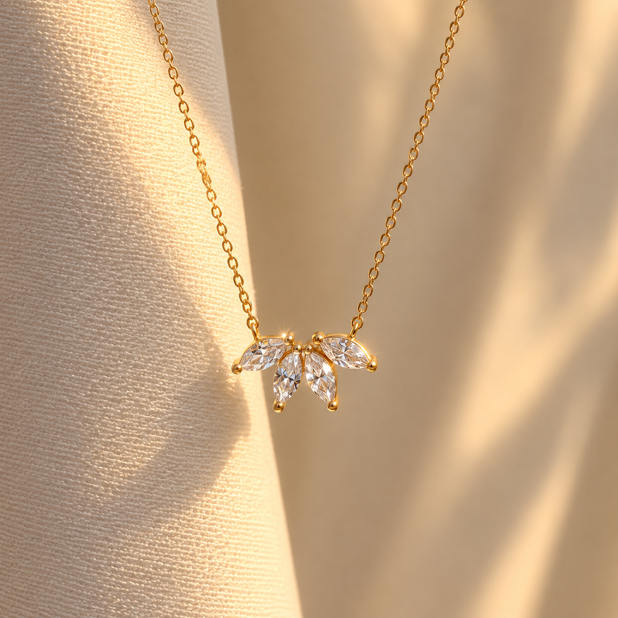 Lotus diamond necklace