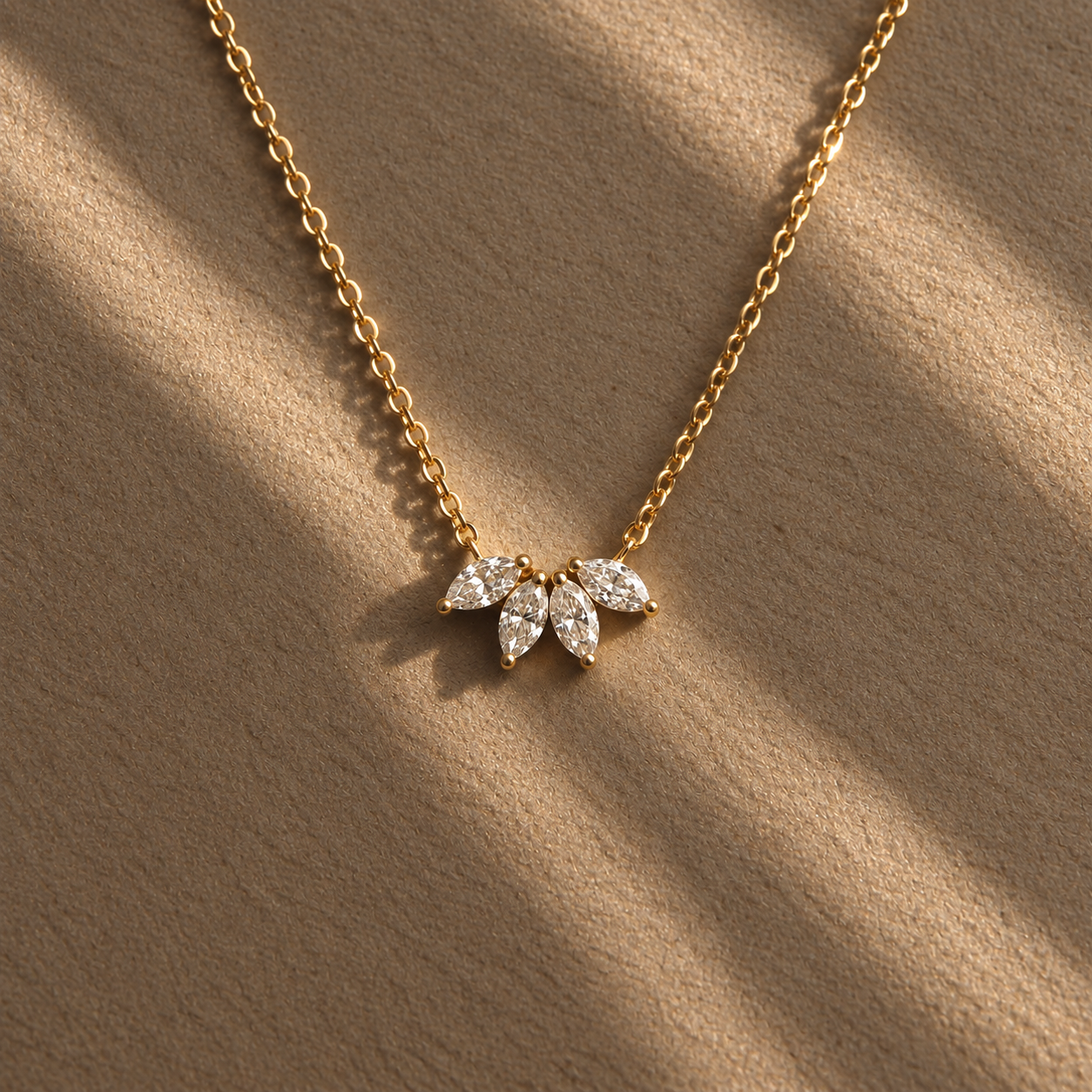 Lotus diamond necklace