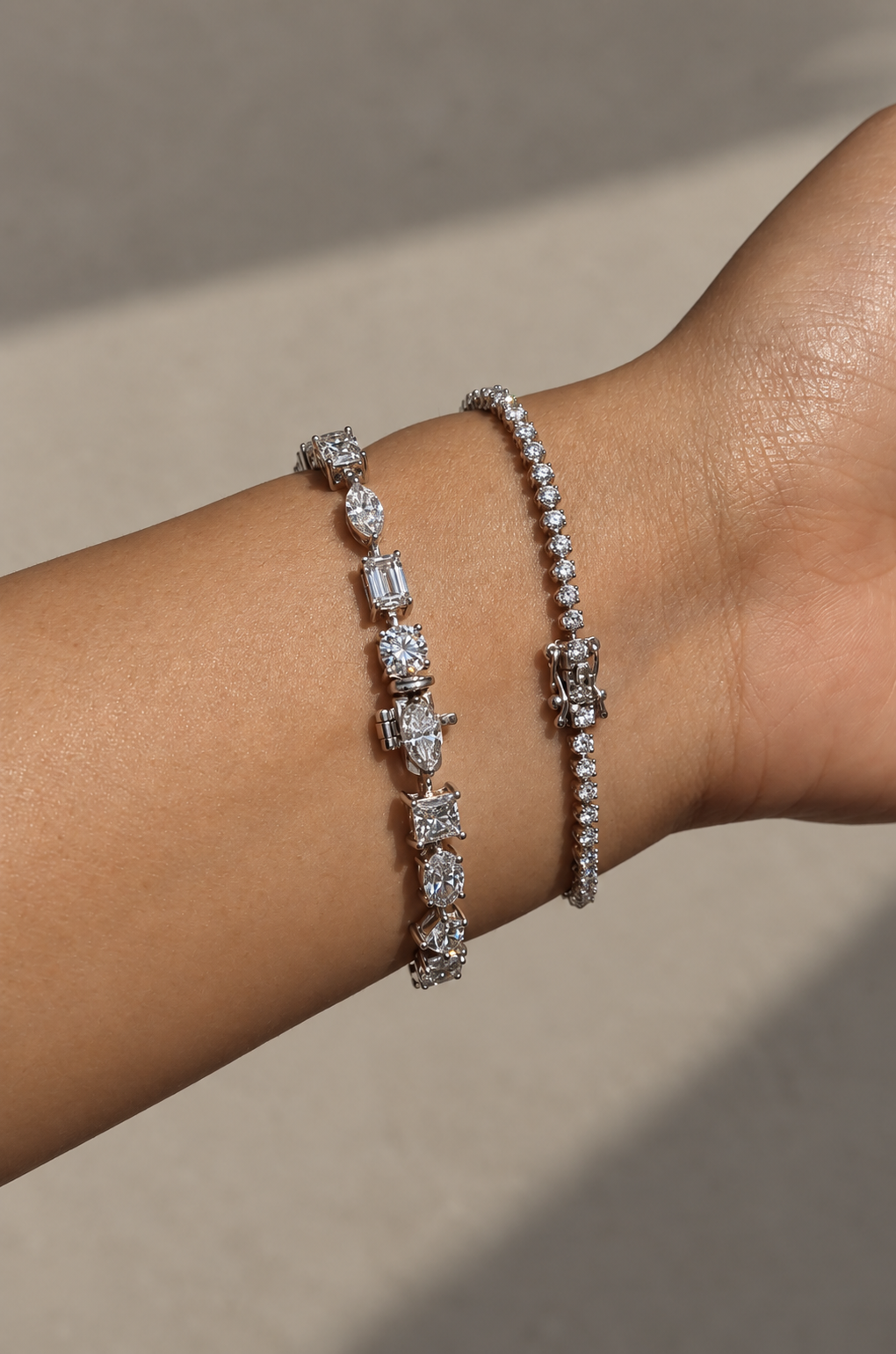 Multi-shape diamond tennis bracelet (10ct)