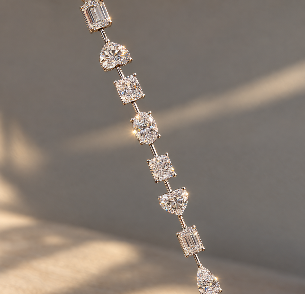 Multi-shape diamond tennis bracelet (10ct)