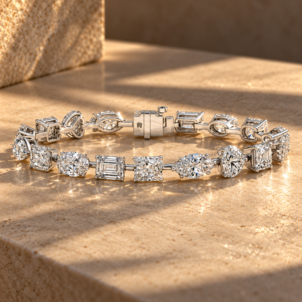 Multi-shape diamond tennis bracelet (10ct)