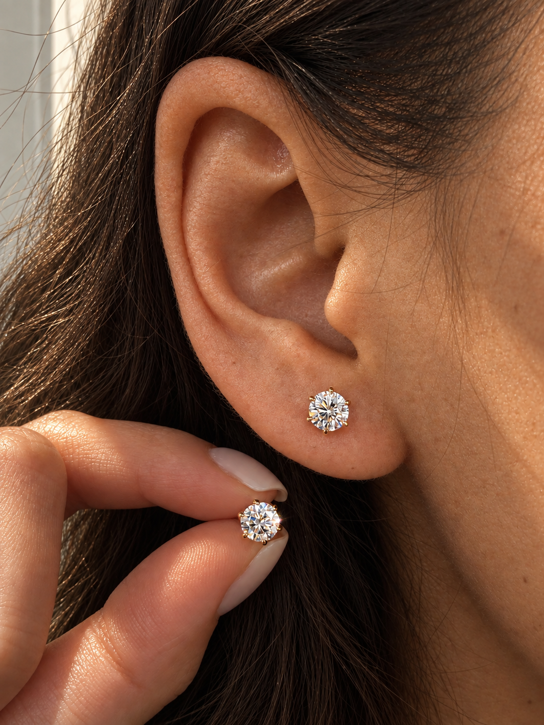 2ct Solitaire Studs (1ct each)