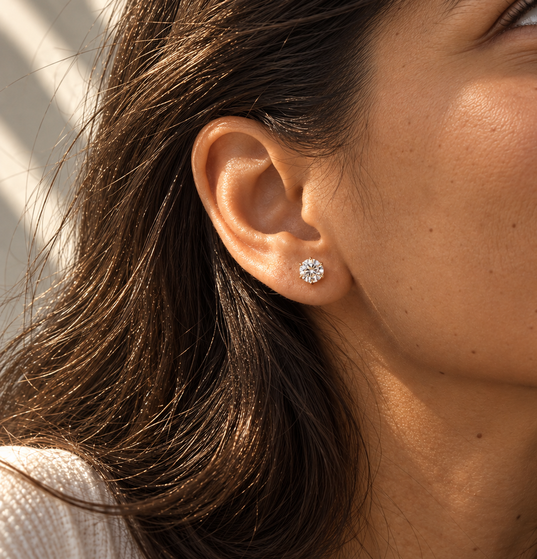 2ct Solitaire Studs (1ct each)