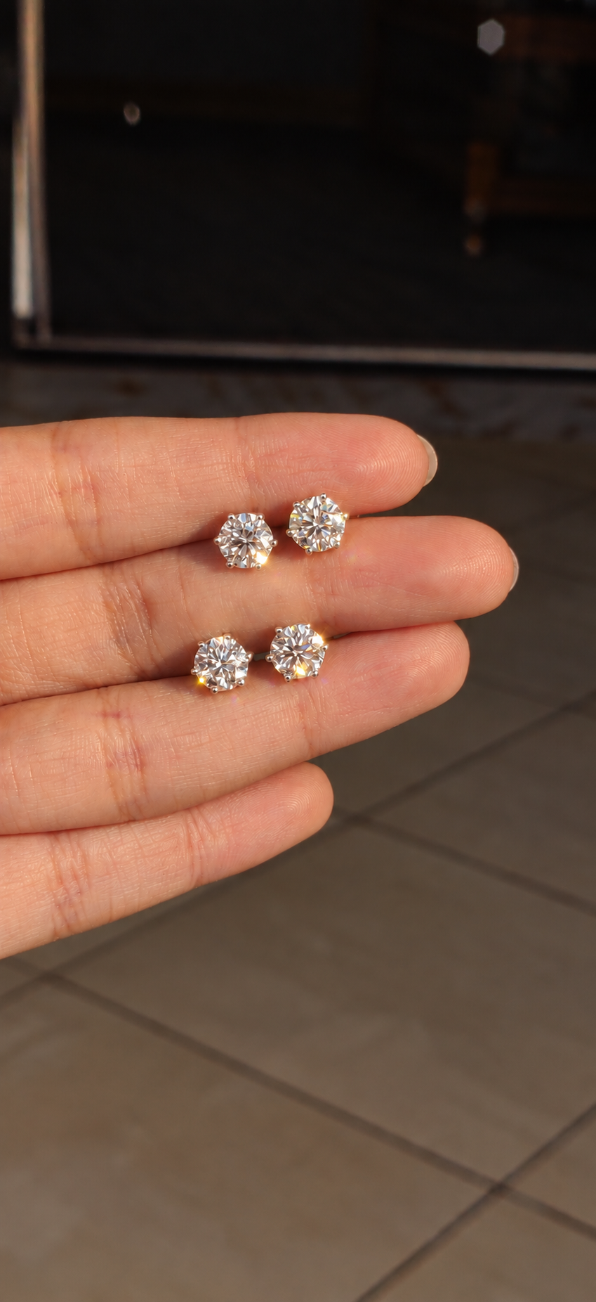 2ct Solitaire Studs (1ct each)