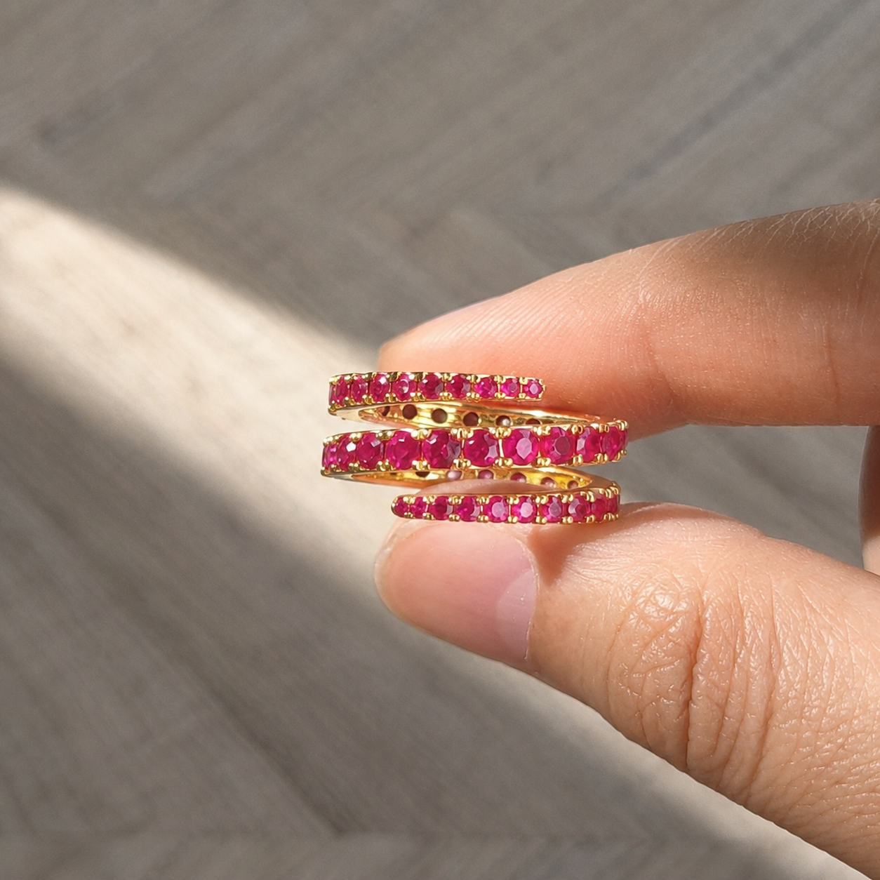 Serpents Embrace Ruby Ring (Natural Rubies)