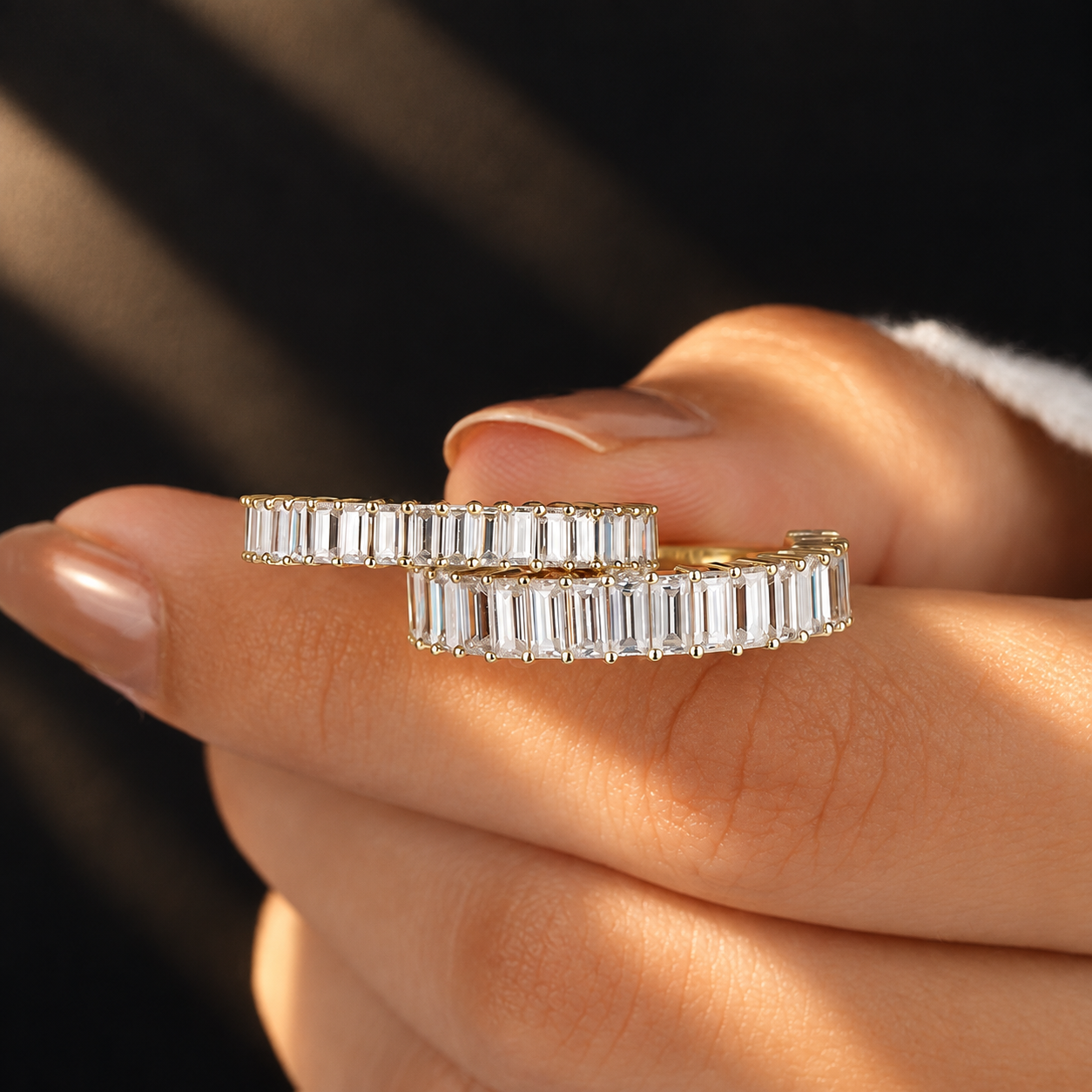 Baguette Half Eternity Band