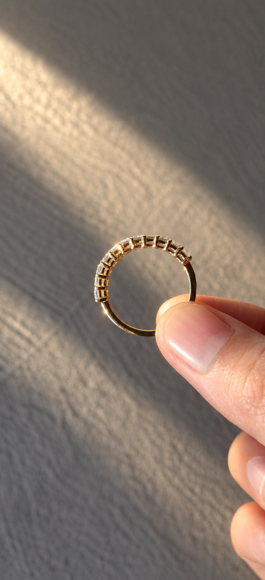 Emerald Cut Half Eternity Band