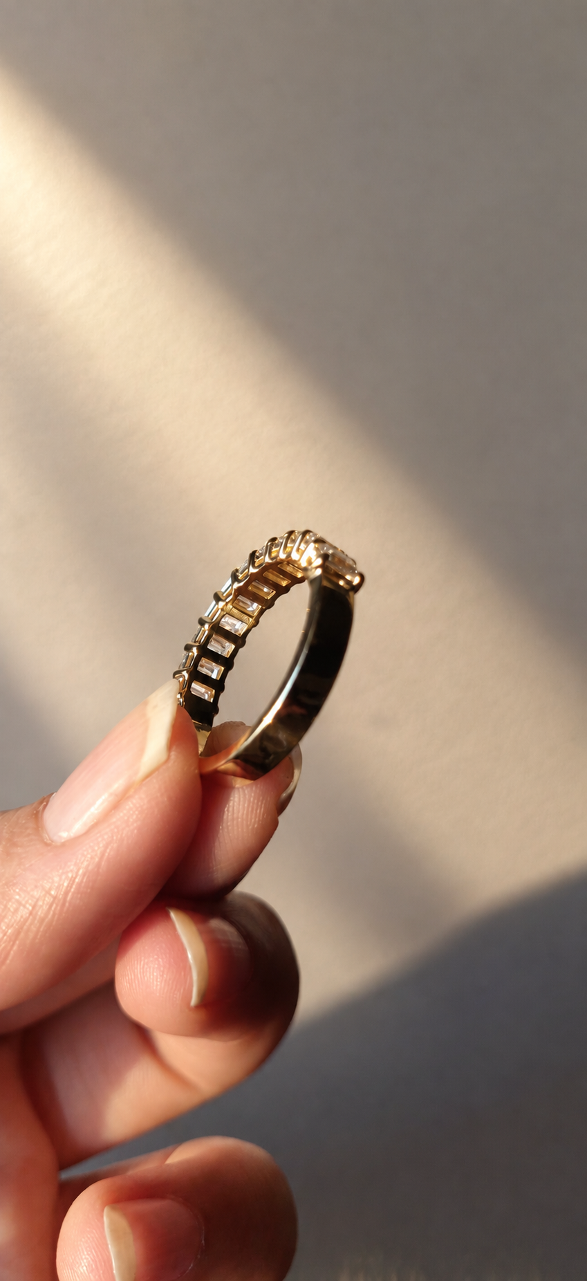 Emerald Cut Half Eternity Band