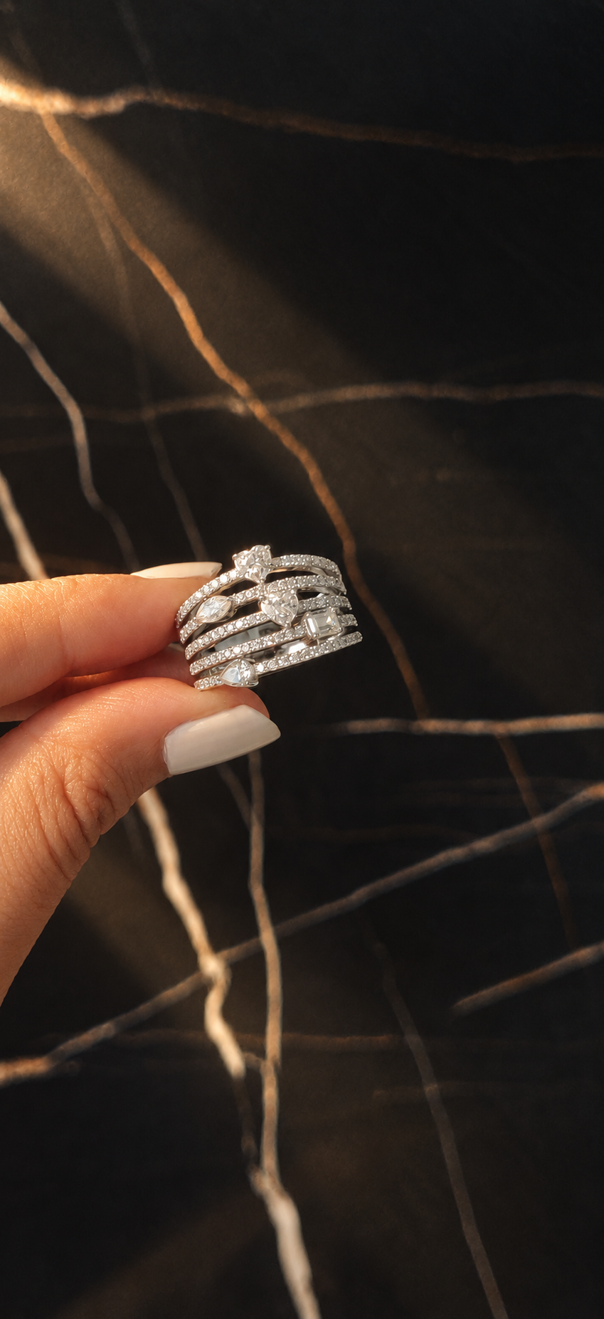 Multi-Shape Diamond Statement Ring