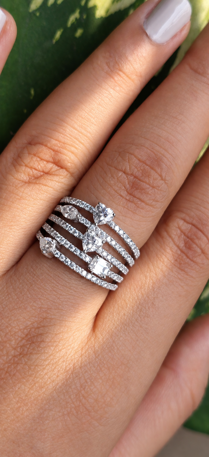 Multi-Shape Diamond Statement Ring