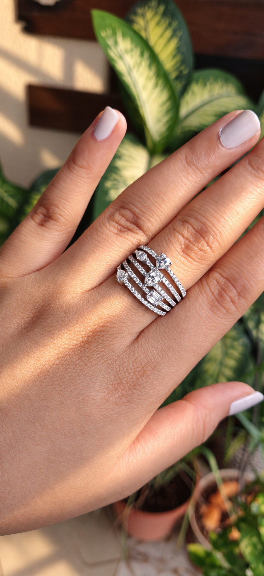 Multi-Shape Diamond Statement Ring