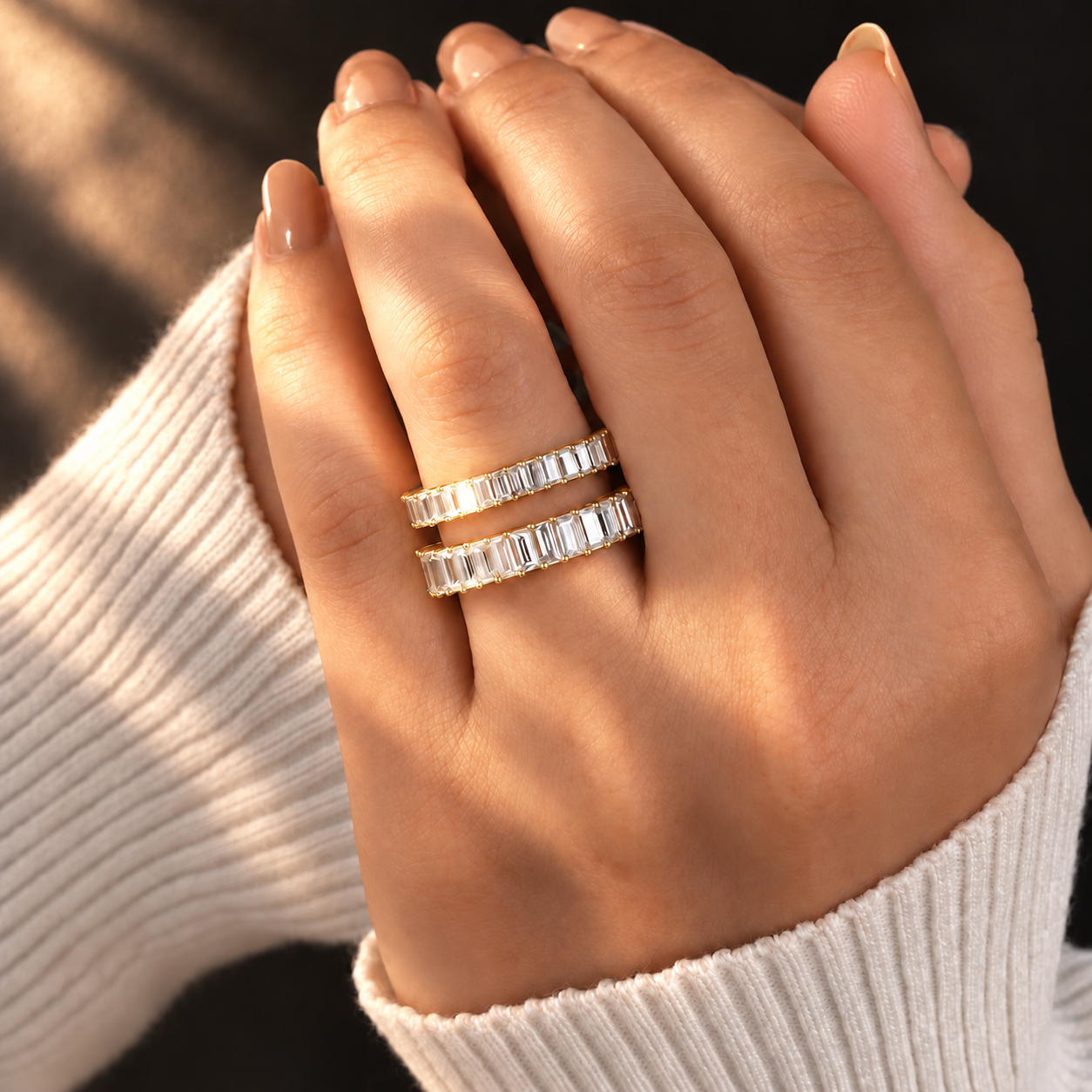 Baguette Half Eternity Band