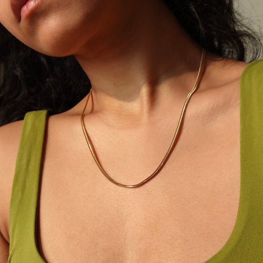 Bold Herringbone Chain Necklace