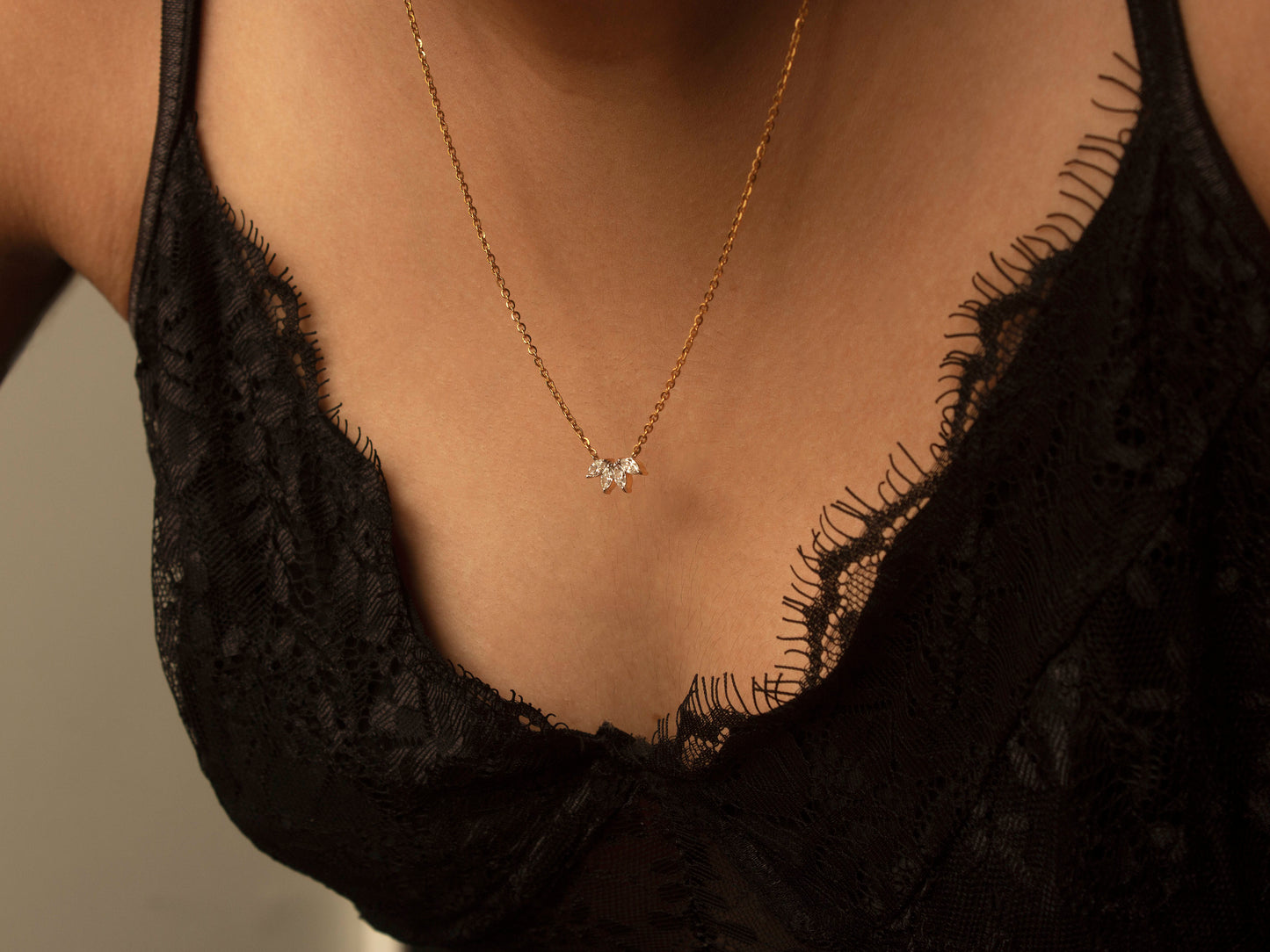 Lotus diamond necklace