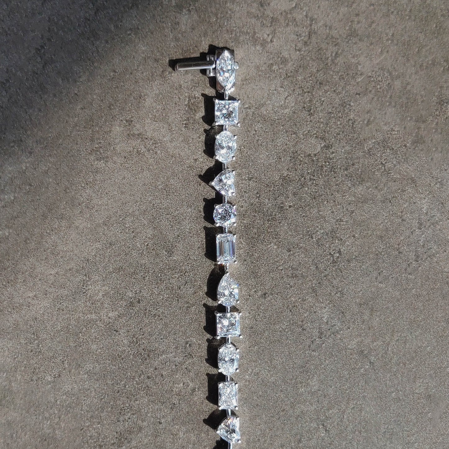 Multi-shape diamond tennis bracelet