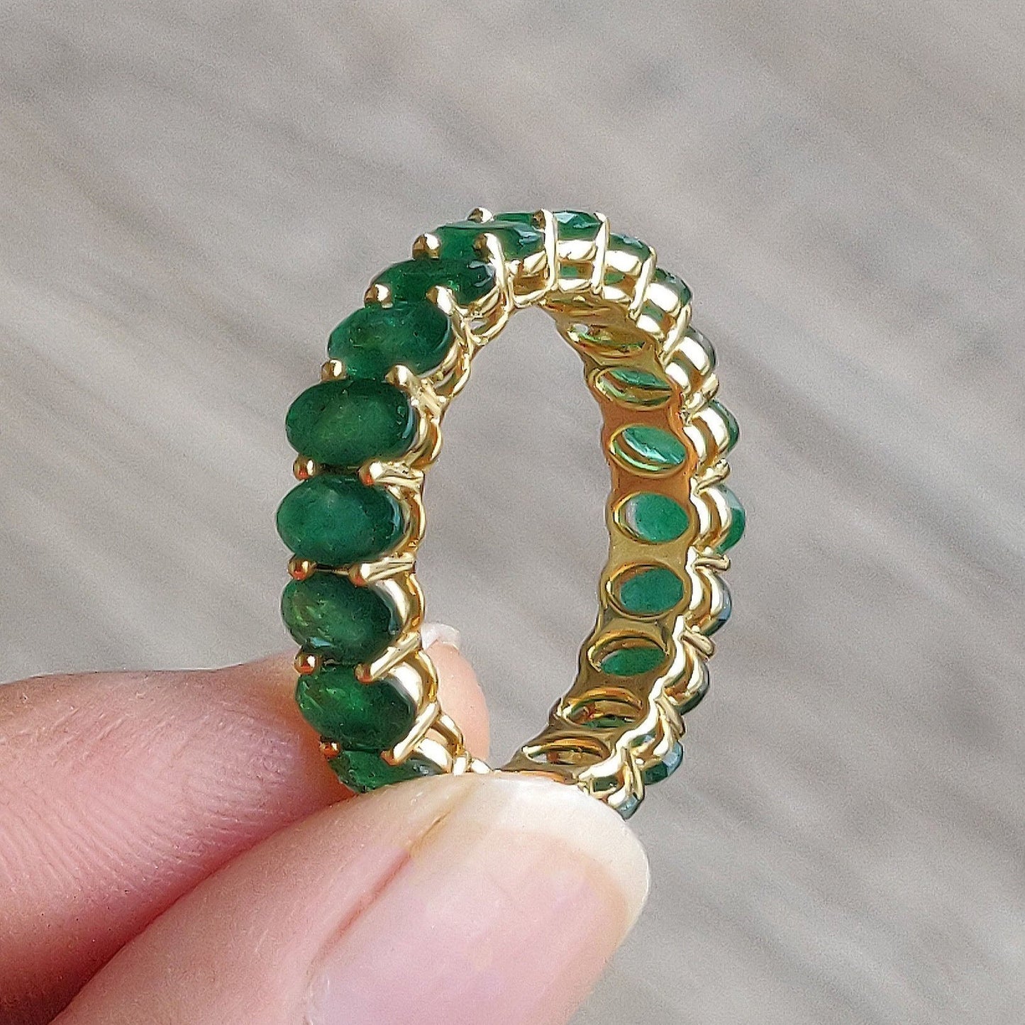 Emerald Eternity Band (Natural Emeralds)