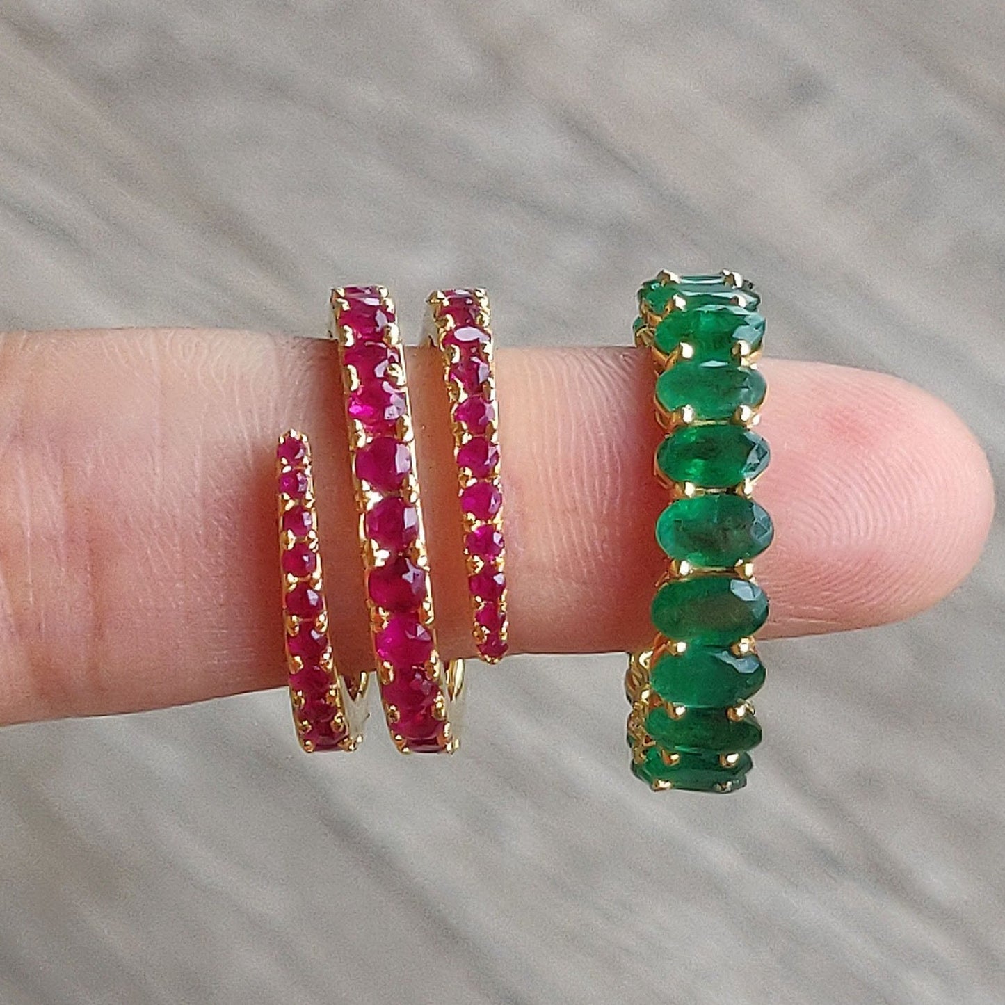 Emerald Eternity Band (Natural Emeralds)