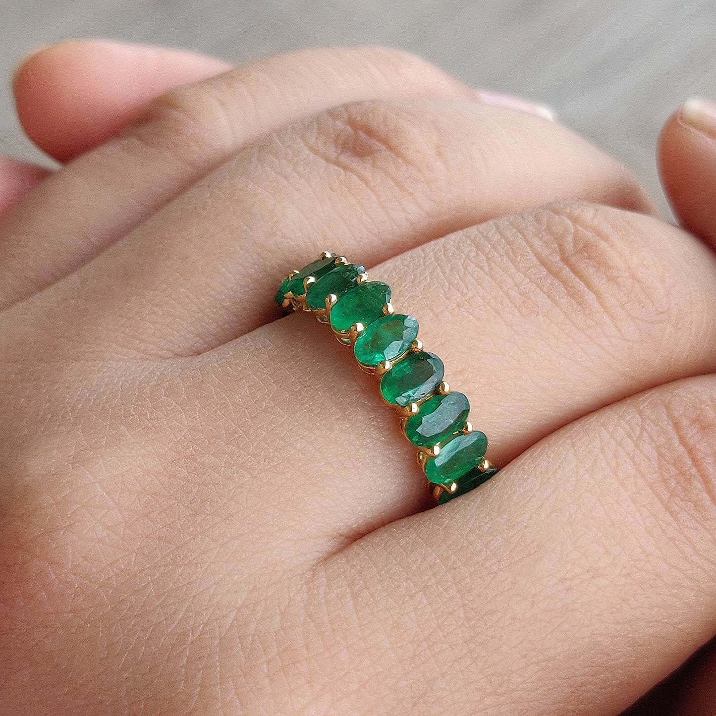 Emerald Eternity Band (Natural Emeralds)