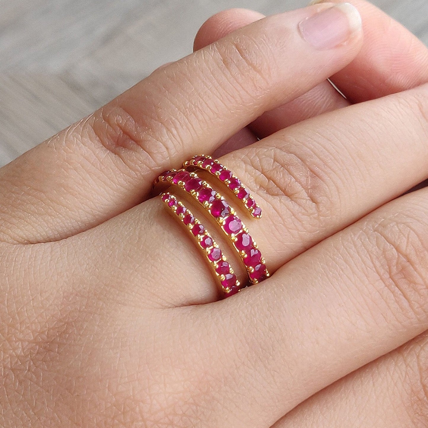Serpents Embrace Ruby Ring (Natural Rubies)