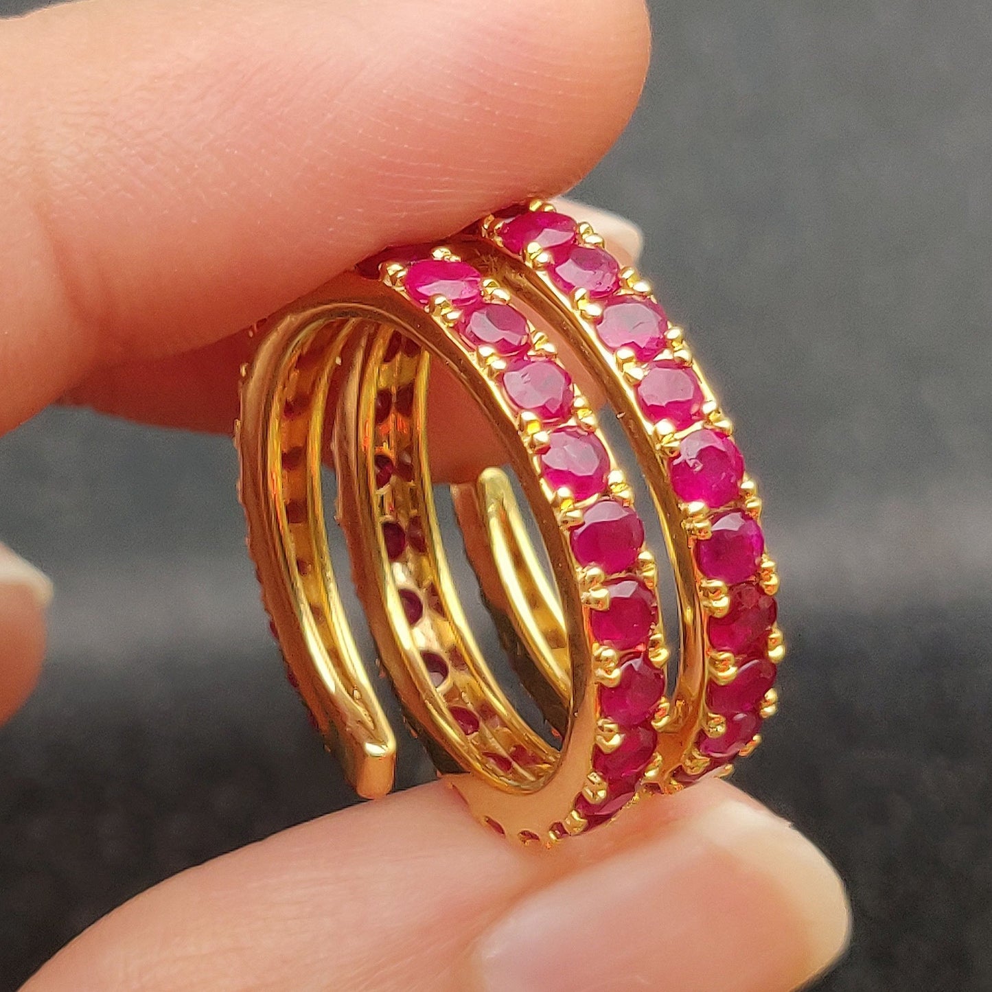 Serpents Embrace Ruby Ring (Natural Rubies)