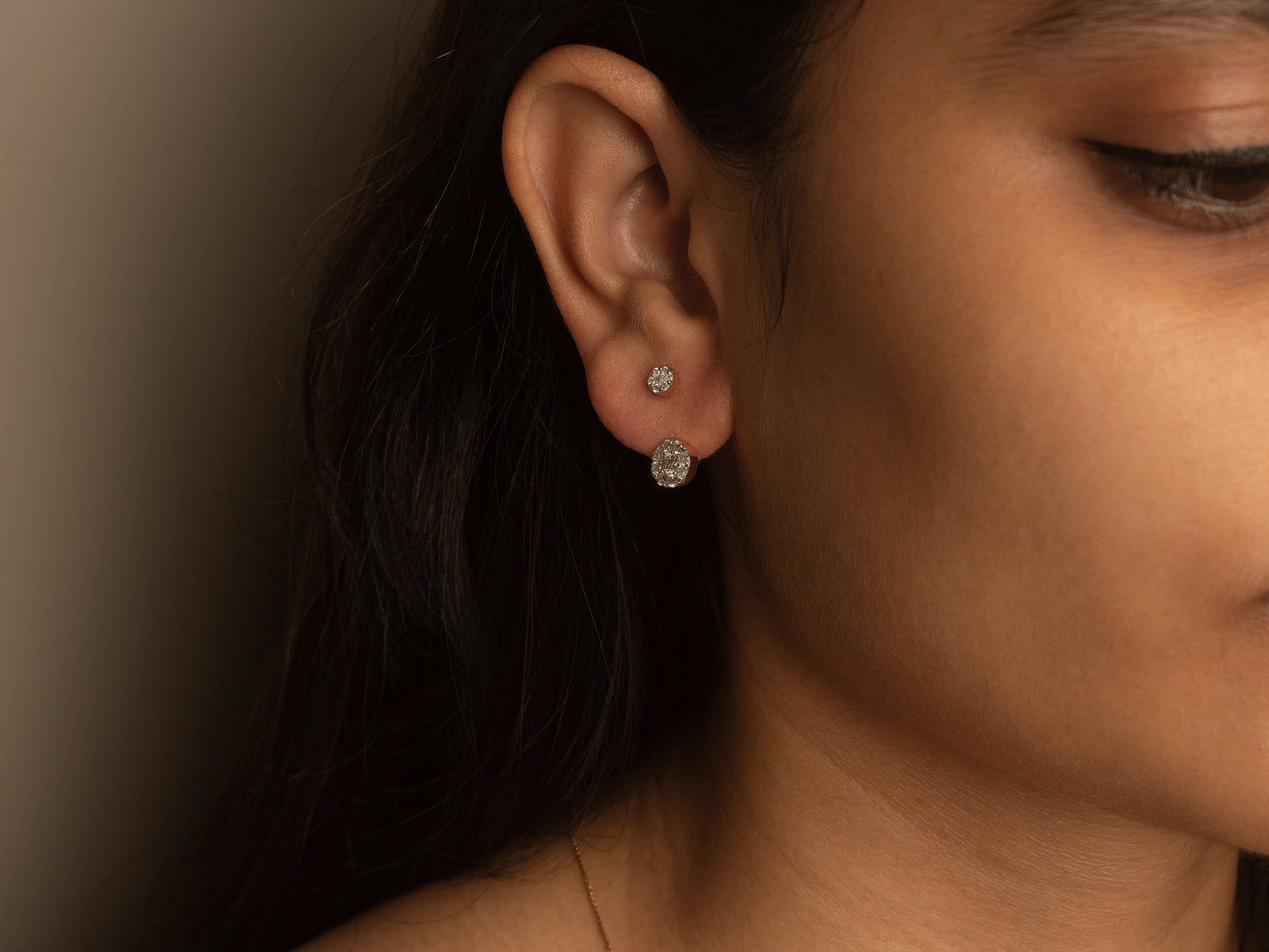 Front Back Diamond Jacket Earrings