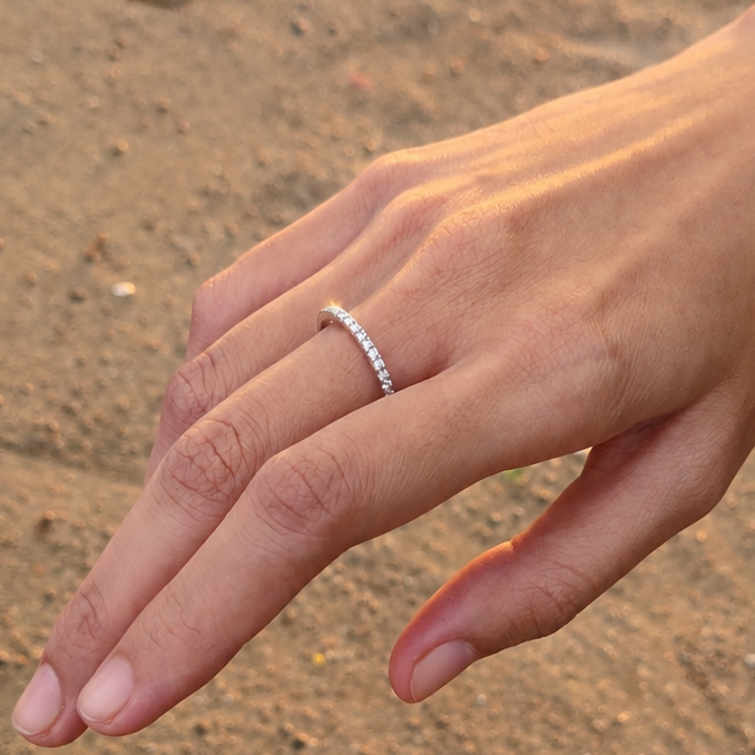 Pavé Diamond Half Eternity Band (0.25ct)