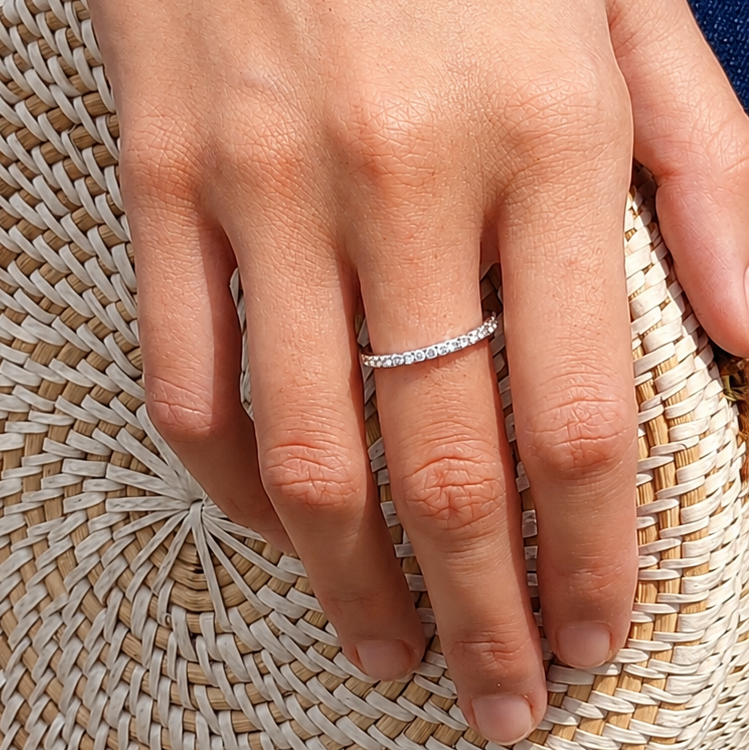 Pavé Diamond Half Eternity Band (0.25ct)