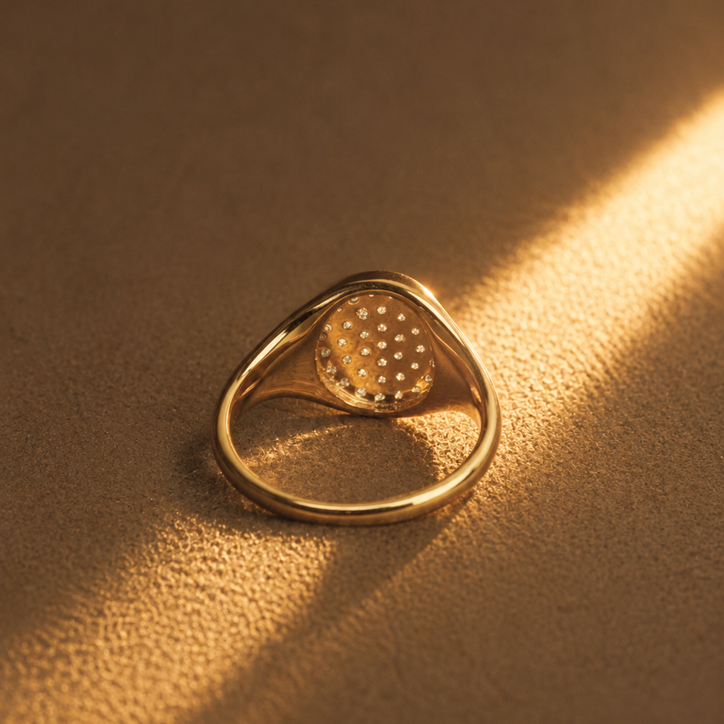 Pavé Diamond Signet Ring