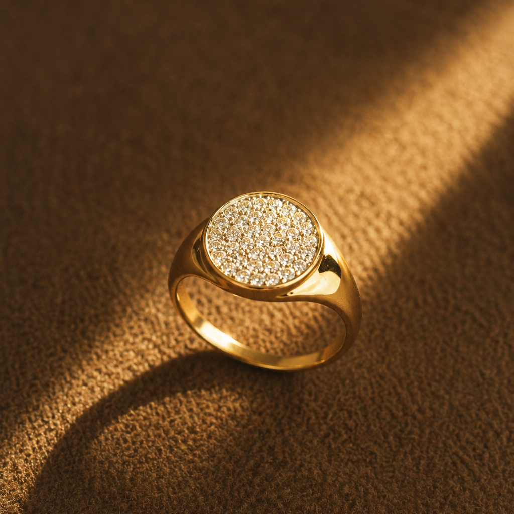 Pavé Diamond Signet Ring
