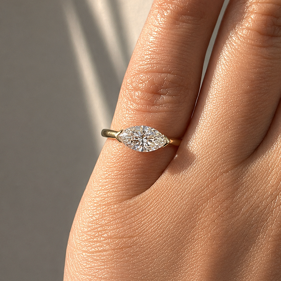 Oblique Marquise Pinky Ring