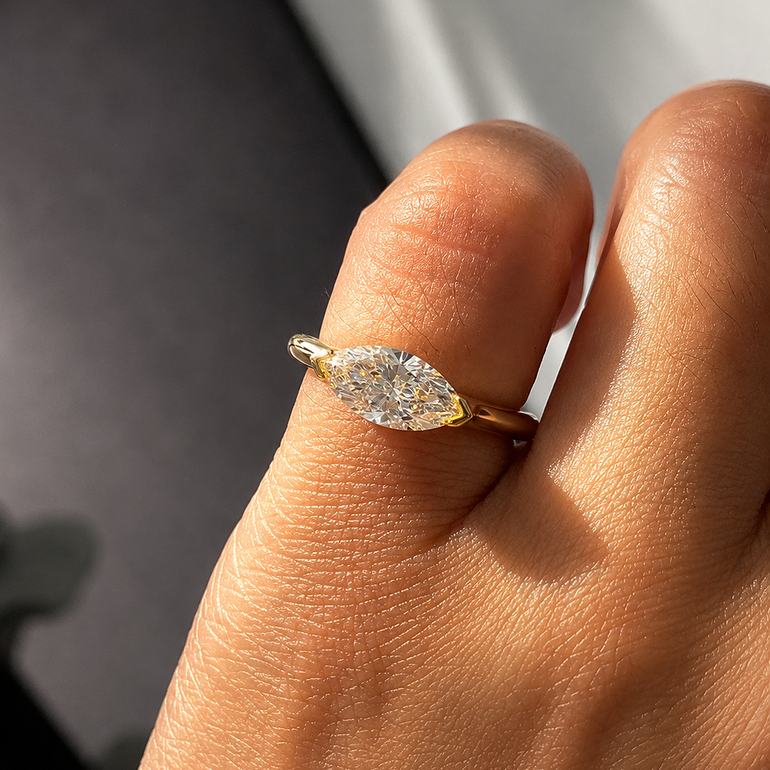 Oblique Marquise Pinky Ring