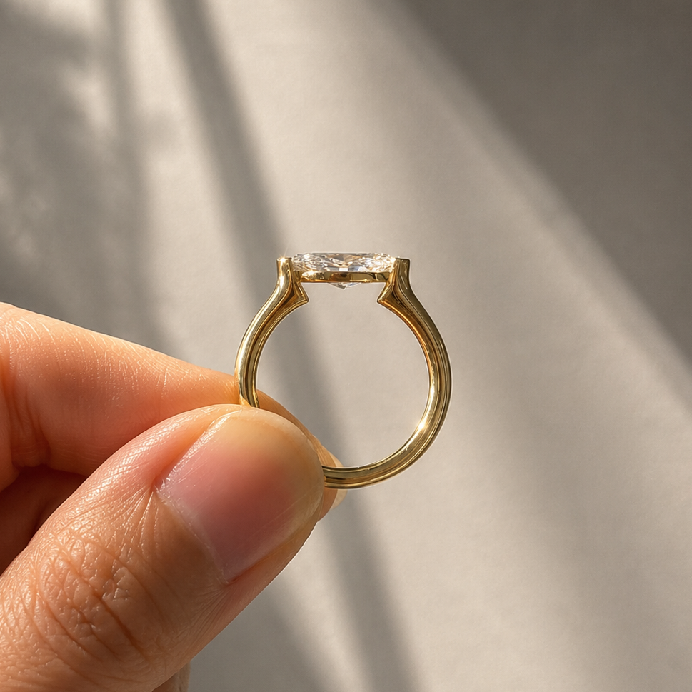 Oblique Marquise Pinky Ring
