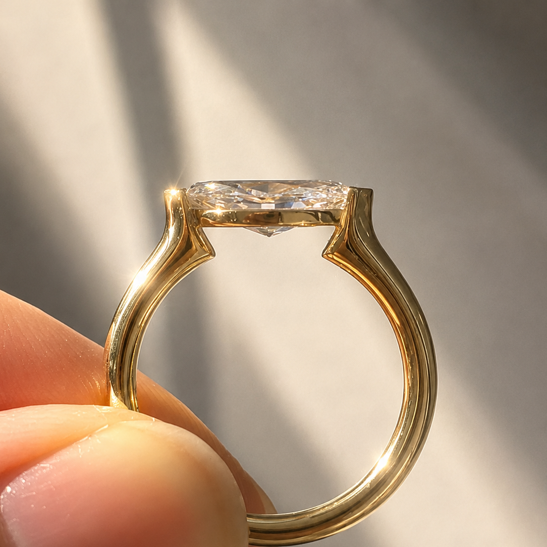 Oblique Marquise Pinky Ring