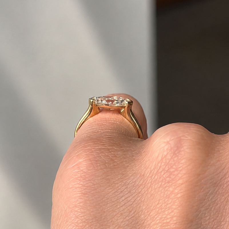 Oblique Marquise Pinky Ring