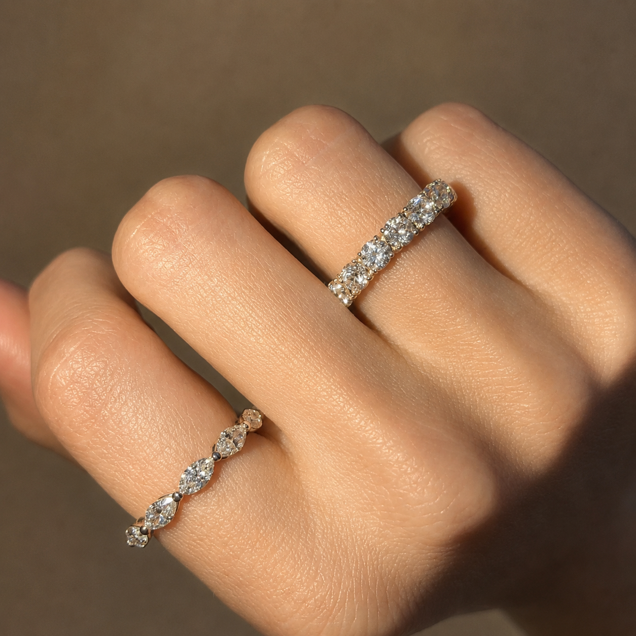 Marquise Diamond Half Eternity Band