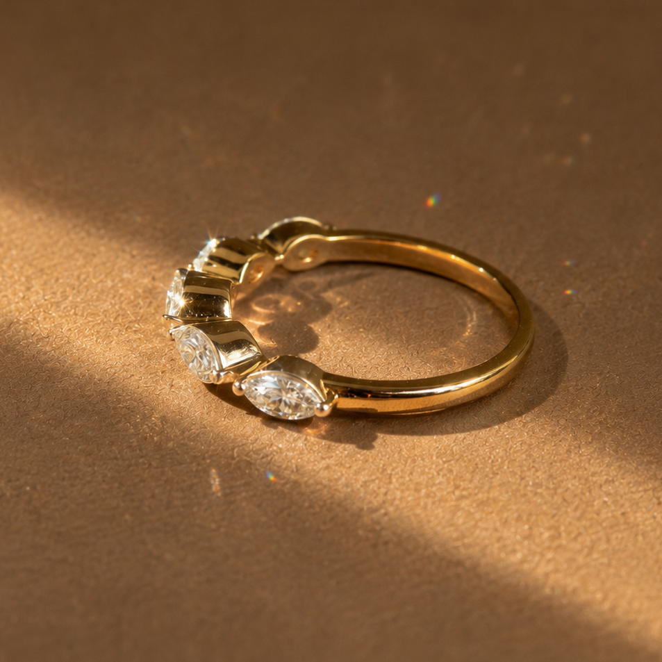 Marquise Diamond Half Eternity Band