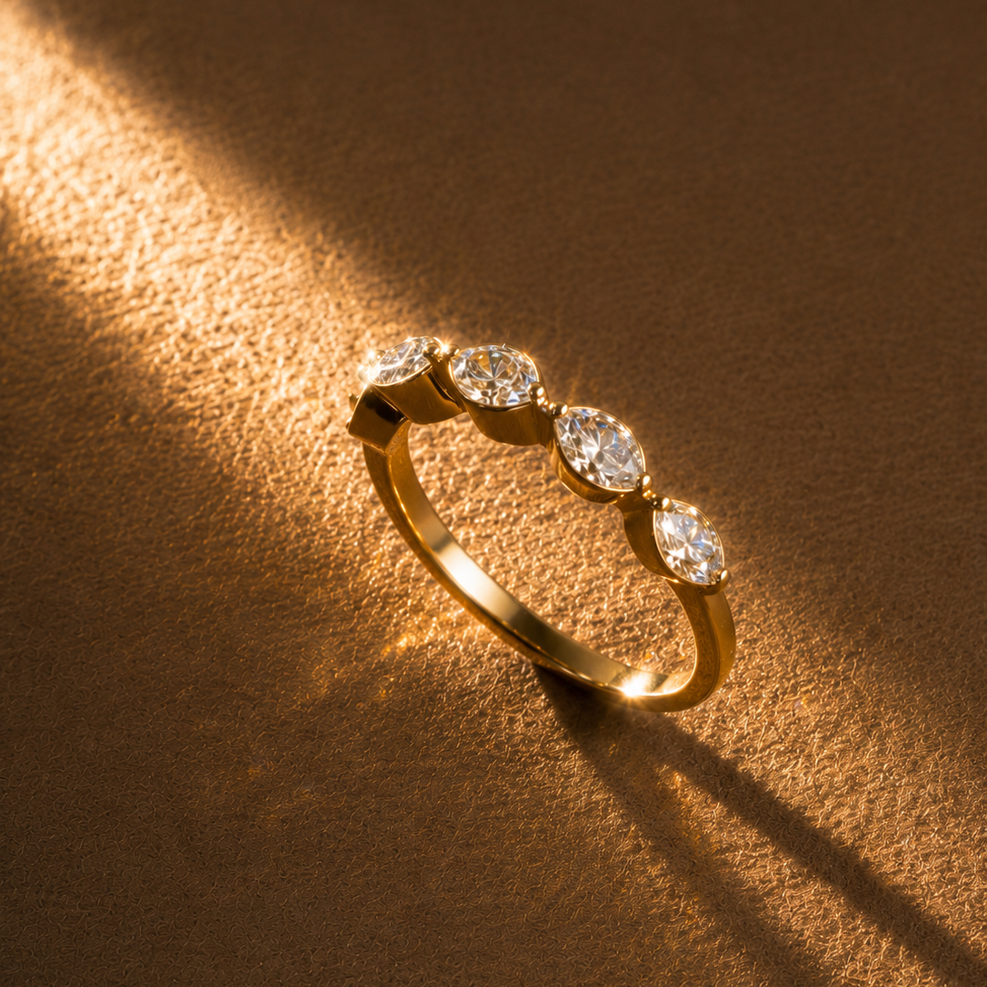 Marquise Diamond Half Eternity Band